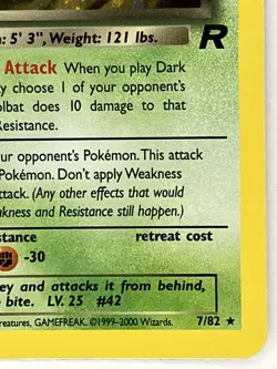 Dark Golbat NM 7/82 1st Edition Team Rocket Pokemon TCG Holo - Image 5