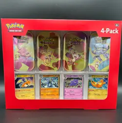 Pokemon TCG 151 Mini Tins 4 Pack + 4 Promos ??SEALED?? Sams Club Exclusive NEW - Image 1