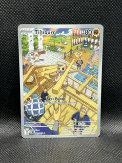 Timburr 183/167 IR Twilight Masquerade Sv06 ILLUSTRATION RARE HOLO Pokemon Foil - Image 3