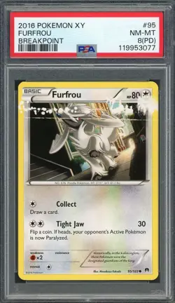 PSA 8 (PD) Furfrou XY Breakpoint 95/122 Pokemon Card B4 - Image 1