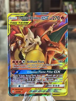 Charizard & Braixen GX 22/236 Sm-Cosmic Eclipse Holo 2019 Pokemon Free Shipping! - Image 1