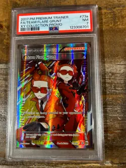 POKEMON 2017 Premium Trainer XY Coll Promo Full Art TEAM FLARE GRUNT #73a PSA 7 - Image 1