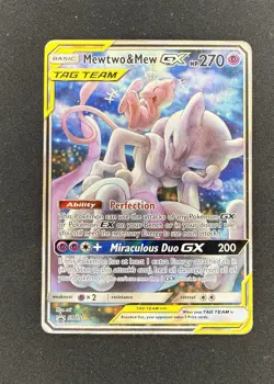 Pokemon Mewtwo & Mew GX Sun and Moon Promo Card SM191 HP-DMG - Image 1