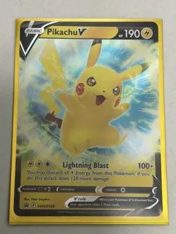 Pikachu V SWSH198 Holo Ultra Rare Black Star Promo Pokemon TCG NM - Image 1