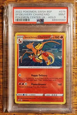 2022 SWSH BSP #75 “Special Delivery Charizard” Pokemon Center UK Promo PSA 9 - Image 1