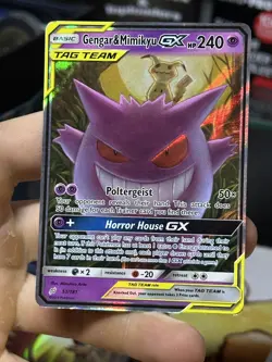 Gengar & Mimikyu GX 53/181 Team Up 2019 Tag Team Holo Rare Pokemon Card TCG - Image 3