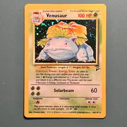 Pokemon TCG Venusaur 18/130 1995 Holo Rare Base Set NM - Image 1