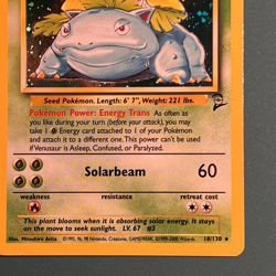 Pokemon TCG Venusaur 18/130 1995 Holo Rare Base Set NM - Image 5