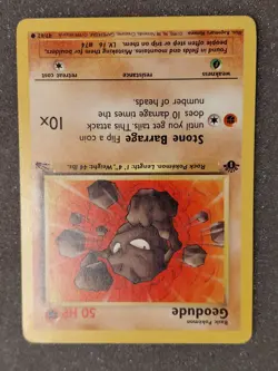 Pokemon 1st Edition Fossil Geodude 47/62, Graveler 37/62 (2 Card Set) - Image 4