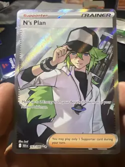 Pokemon TCG Black Bolt Ultra Rare Trainer Card N's Plan 163/086 Holo - Image 1
