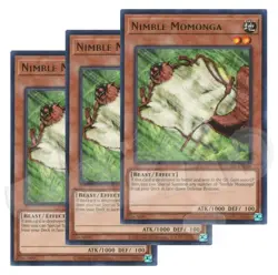 Yugioh - Nimble Momonga x 3 - Rare NM - Plus Free Holographic Card - Image 1