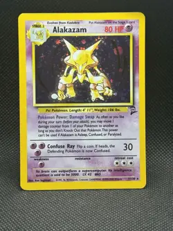 Pokemon Card Alakazam 1/130 Base Set 2 Holo Rare WOTC Played - Image 1