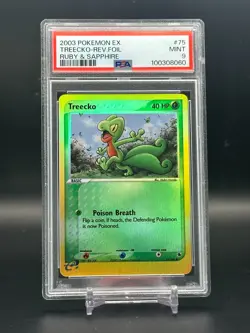 PSA 9 MINT Treecko Ruby & Sapphire Reverse Holo Pokemon Card #75/109 - Image 1