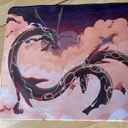 Rayquaza Pokemon Rubber Playmat Play Mat For Tcg Trading Card Game Mouse Pad - Image 2