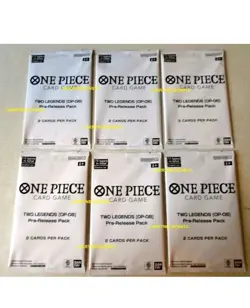 6X ONE PIECE CARD GAME TWO LEGENDS OP-08 PRE-RELEASE PACK NEW SEALED ENGLISH USA - Image 1