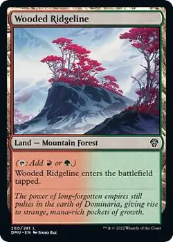 Wooded Ridgeline 260 MTG Dominaria United Land NP - Image 1