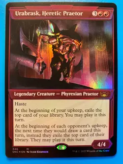 MTG 1x FOIL SHOWCASE Urabrask, Heretic Praetor 346 Streets of New Magic x1 NM - Image 1