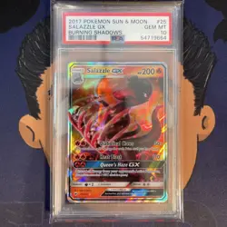 ??PSA 10 GEM MINT 2017 Pokemon Burning Shadows SALAZZLE GX #25 Ultra Rare - Image 2
