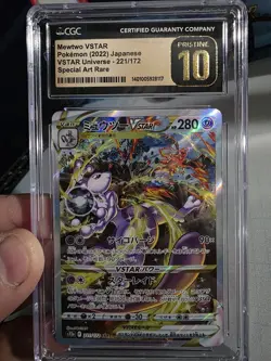 CGC 10 PRISTINE Pokemon Card Mewtwo Vstar SAR 221/172 Vstar universe Japanese - Image 1