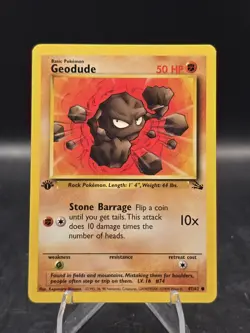Pokemon TCG Geodude 47/62 1st Edition Fossil Regular Common NM - Image 1
