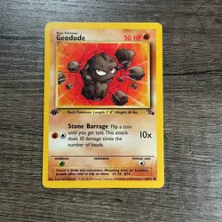 Geodude 47/62 Fossil Common 1st Edition NM Pokemon TCG - Image 1