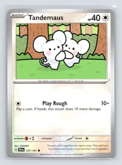 Pokemon TCG Tandemaus 157/191 SV08: Surging Sparks Normal NM - Image 1