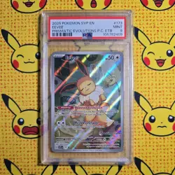 Pokemon SVP-EN Eevee #173 Prismatic Evolutions ETB Pokemon Center Stamp PSA 9 - Image 1