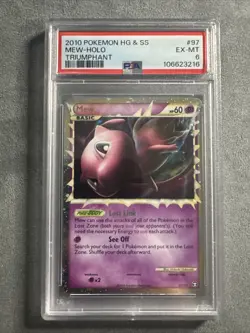 Pokemon HGSS Triumphant Mew Prime 97/102 PSA 6 - Image 1