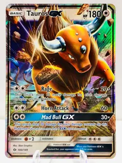 Pokemon Tauros GX 100/149 Base Set Sun & Moon ULTRA RARE - Image 2