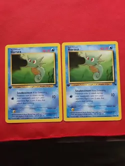 Pokemon: Horsea 1st Edition #49/62 Fossil 1999 Vintage WOTC Non-holo - LP - I133 - Image 1