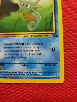 Pokemon: Horsea 1st Edition #49/62 Fossil 1999 Vintage WOTC Non-holo - LP - I133 - Image 5