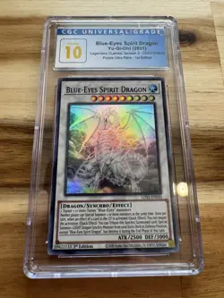 Yugioh CGC 10 Pristine Blue-Eyes Spirit Dragon (Green) LDS2-EN020 1st Edition - Image 1