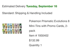 Pokemon Prismatic Evolutions 16 Mini-Tins with Promo Cards Costco - Image 3