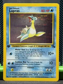 Lapras 10/62 First Edition Fossil Holo LP Pokemon Card - Image 1