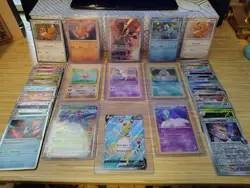 Huge Pokemon Card Lot Promo Vintage Modern 35 Holo Meowth Eevee Mew Ex V Base - Image 1