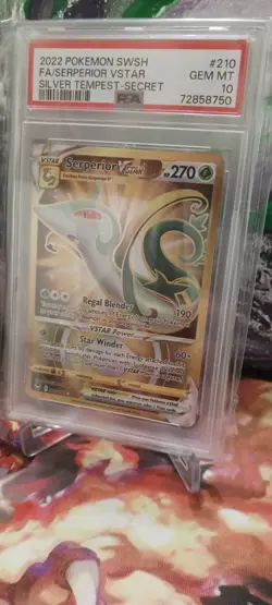 PSA 10 Serperior VSTAR 210/195 Silver Tempest Gold Secret Pokemon Card - Image 1