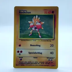 Pokemon TCG Karte Nockchan Hitmonchan 7/102 Base Set Holo Rare Deutsch - Image 1