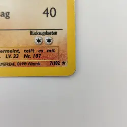 Pokemon TCG Karte Nockchan Hitmonchan 7/102 Base Set Holo Rare Deutsch - Image 2