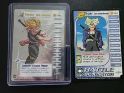 Dragon Ball Z CCG Trunks; The Saiyan Holo Foil Hi Tech Score Card + Swordsman - Image 1