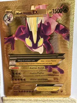 Mega Ash-Greninja EX Gold Foil Toxtricity Fan Art Rare Display Card NM/M - Image 1