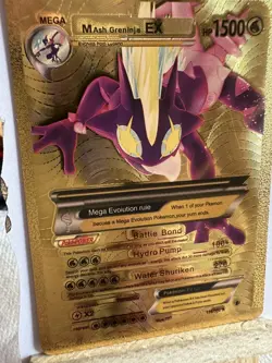 Mega Ash-Greninja EX Gold Foil Toxtricity Fan Art Rare Display Card NM/M - Image 2