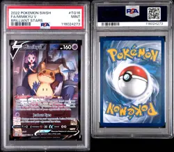 2022 POKEMON SWORD & SHIELD BRILLIANT STARS #TG16 FULL ART/MIMIKYU V PSA 9 - Image 3