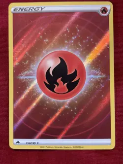 Fire Energy 153/159 Pokemon Crown Zenith Texture Full Art Ultra Rare Holo NM - Image 1