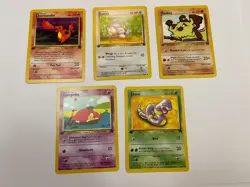 First Edition Pokemon Team Rocket Lot Slowpoke Charmander Ekans Mankey Dratini - Image 1
