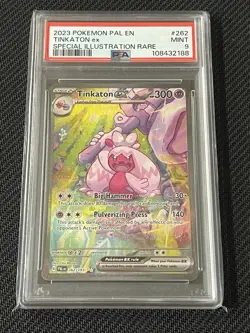 Pokemon 2023 Paldea Evolved Special Illustration Rare TINKATON EX #262 PSA 9 - Image 1