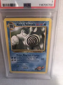 PSA 7 Pokemon 2000 Gym Heroes Unlimited Misty’s Poliwrath Non Holo Rare 31/132 - Image 2