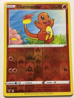 Charmander Reverse Holo 023/185 Common SWSH04: Vivid Voltage Pokemon - Image 1