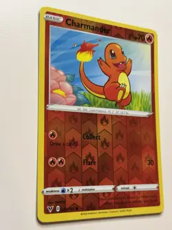 Charmander Reverse Holo 023/185 Common SWSH04: Vivid Voltage Pokemon - Image 2