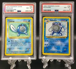1999 Pokemon Lot PSA 8 NM-MT Poliwag Shadowless | Poliwhirl Unlimited - Image 1