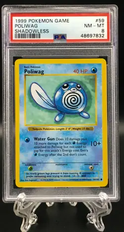 1999 Pokemon Lot PSA 8 NM-MT Poliwag Shadowless | Poliwhirl Unlimited - Image 2